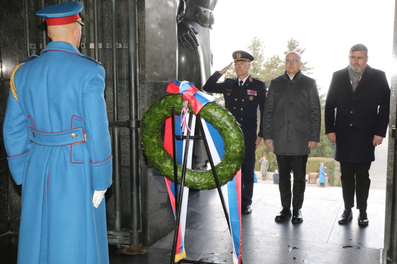 Vučević lays wreath at Monument to Unknown Hero on Avala