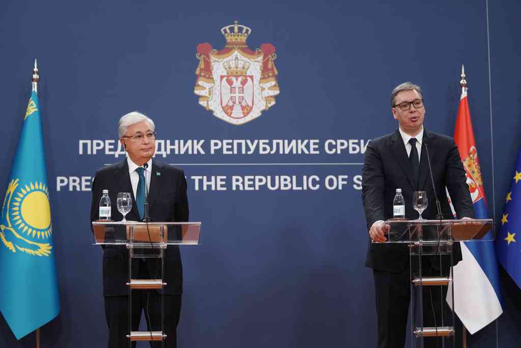 Kassym-Jomart Tokayev and Aleksandar Vučić